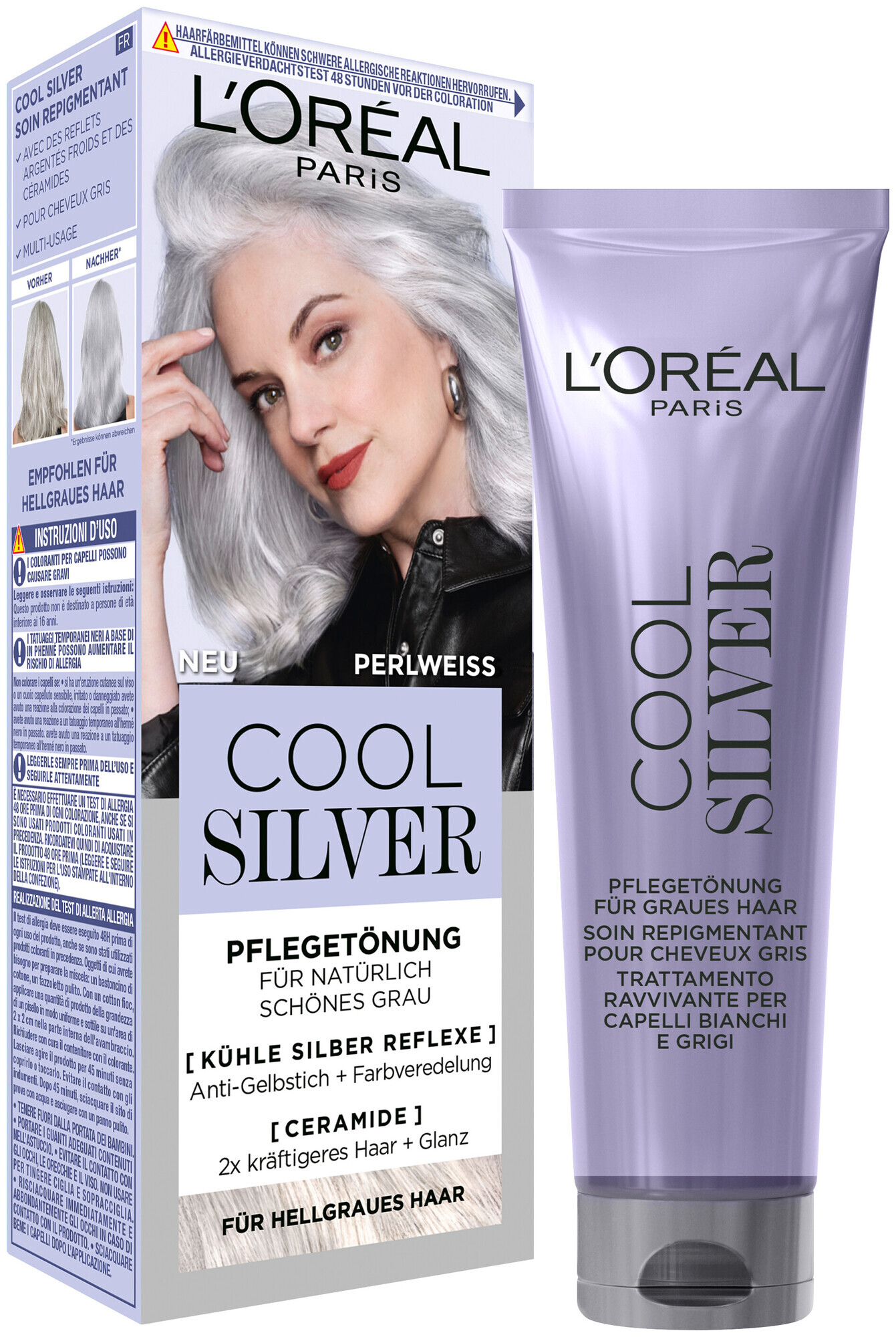 L'Oréal Paris Cool Silver Pflegetönung 02 Pearlweiss, 1Stk