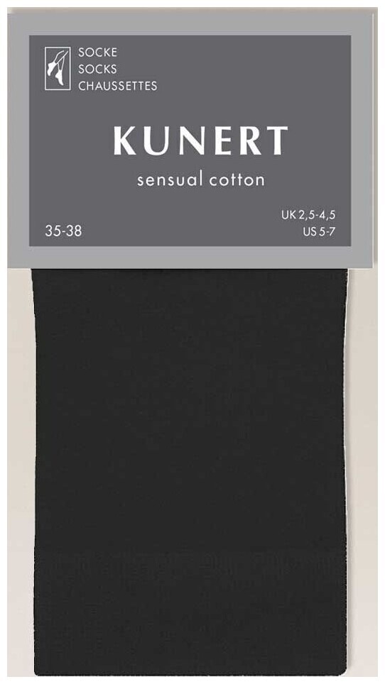 Kunert Sensual Cotton Damen Strick Socken / Söckchen Carbon 39/42