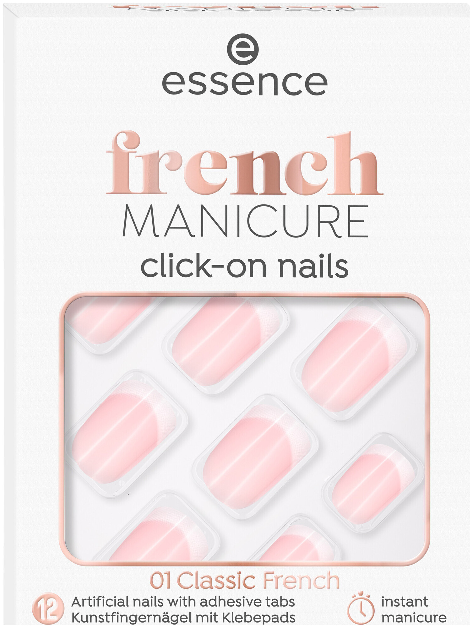 Image of essence french Manicure click-on nails 01 Classic French 12 st