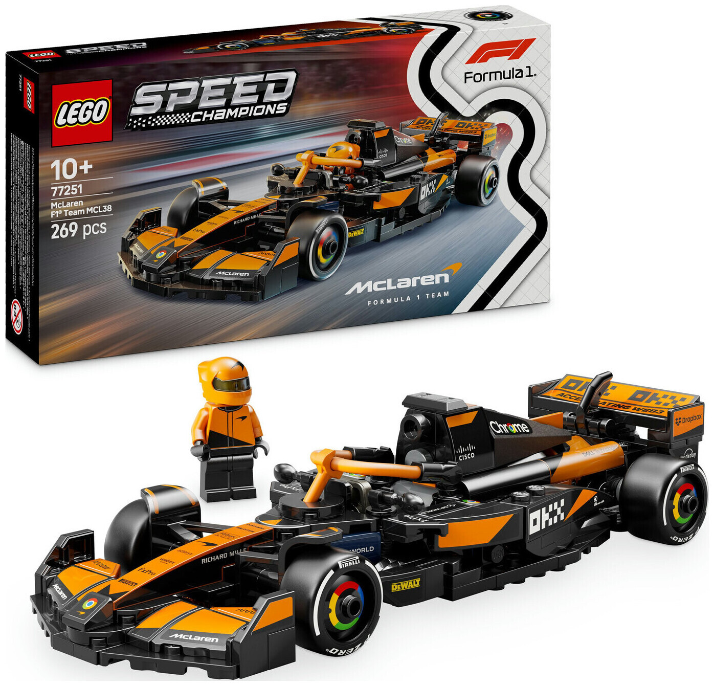 Image of Lego Speed Champions Lego® Speed Champions 77251 McLaren F1 Team Mcl38 Rennauto Modell ab 10 Jahren