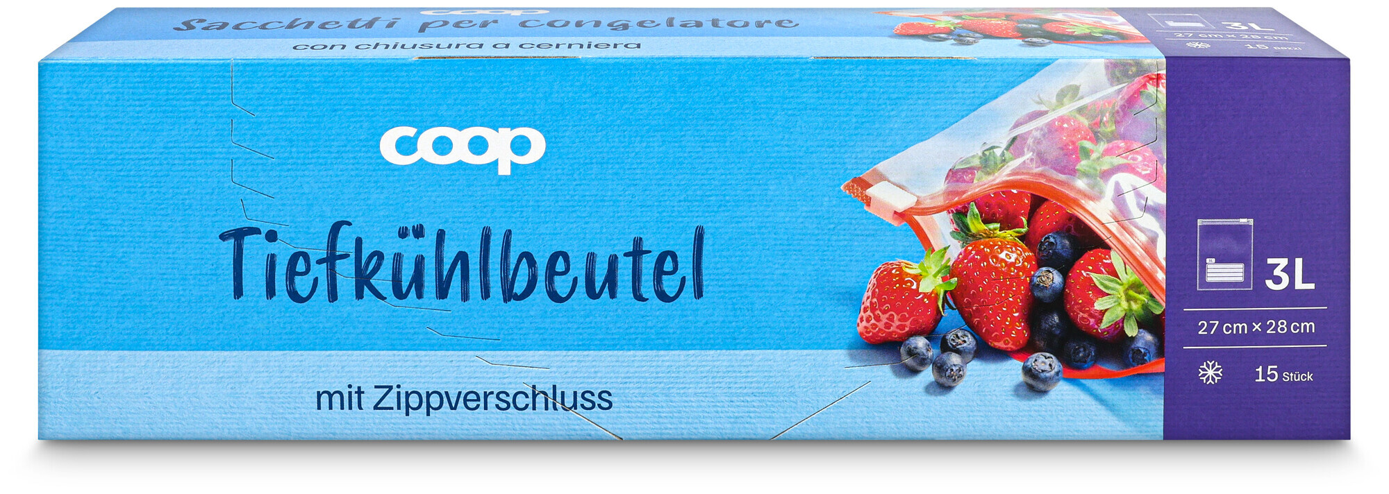 Image of Coop Tiefkühlbeutel mit Zipverschluss 3L 15 Stück