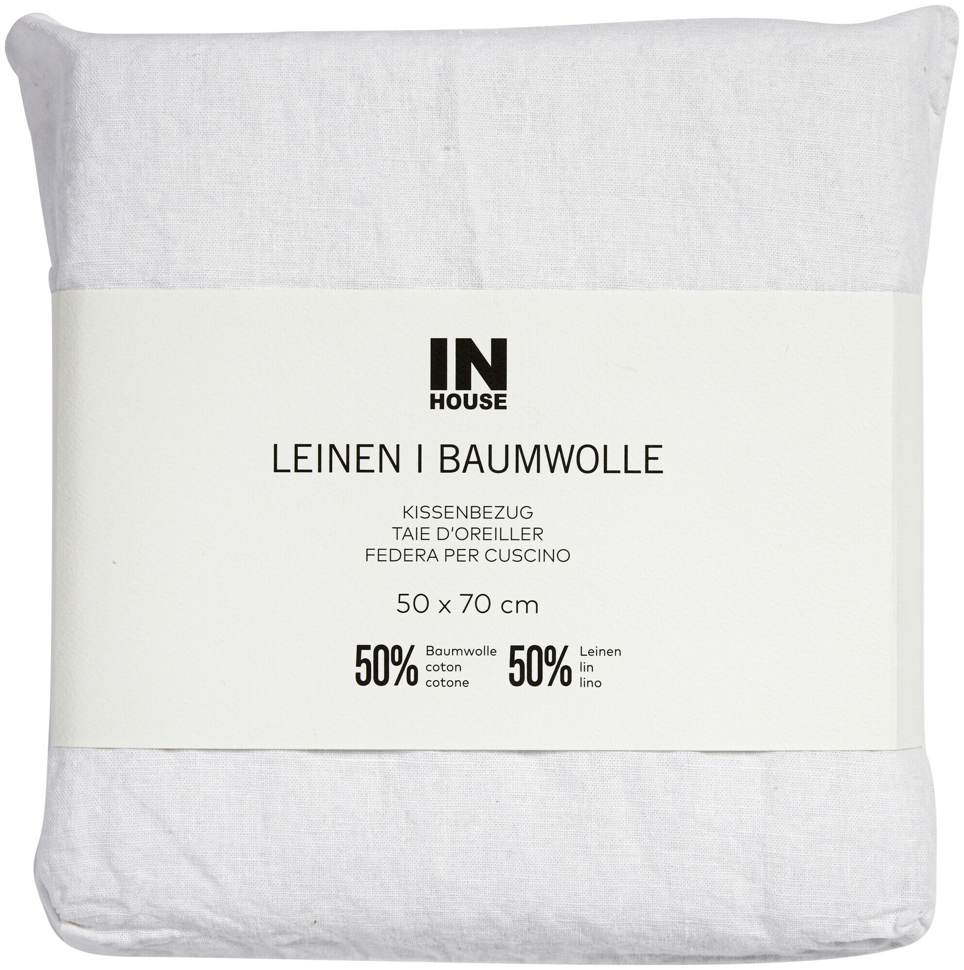 Image of Inhouse Kissen Leinen Fifty-Fifty offwhite 50x70