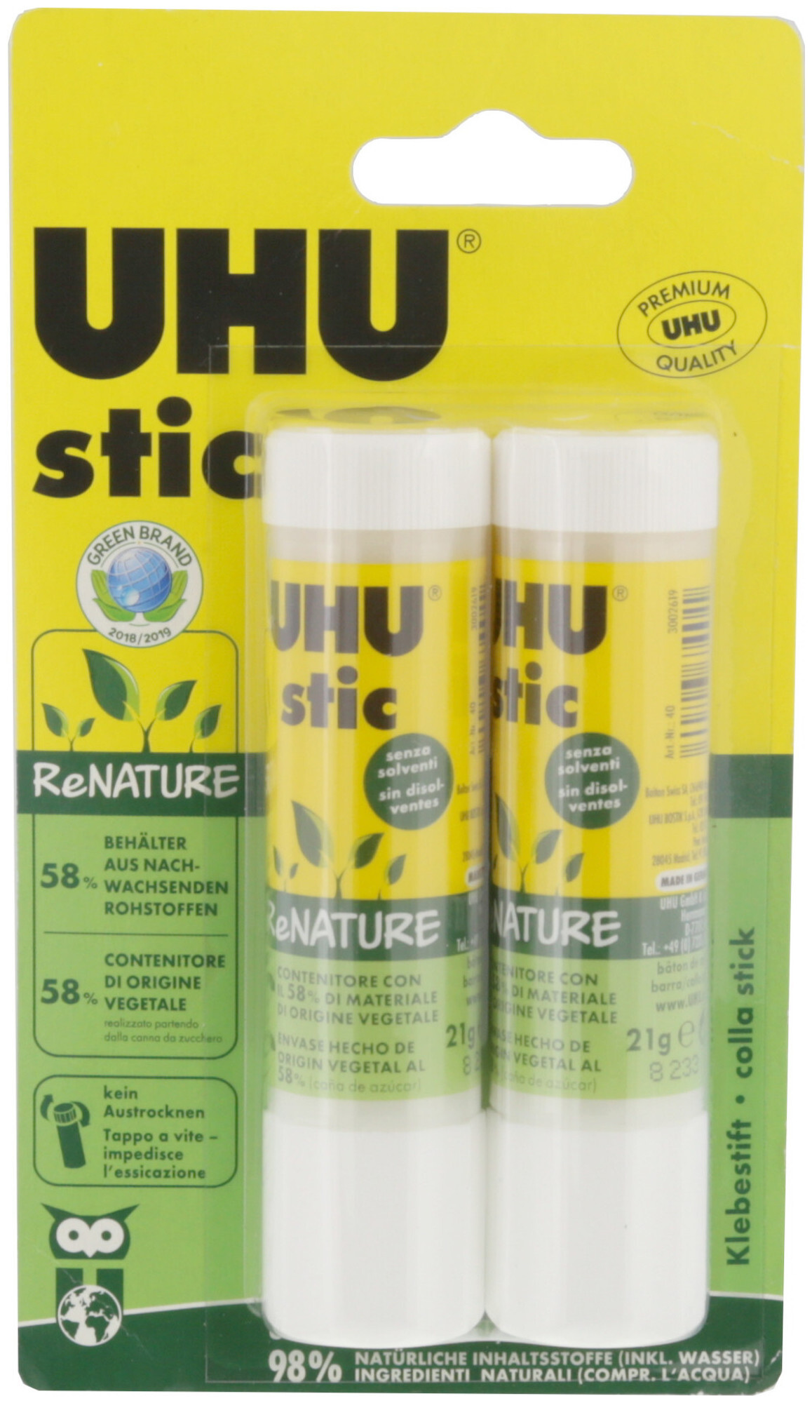 Image of Uhu Stic Renature 2X21G