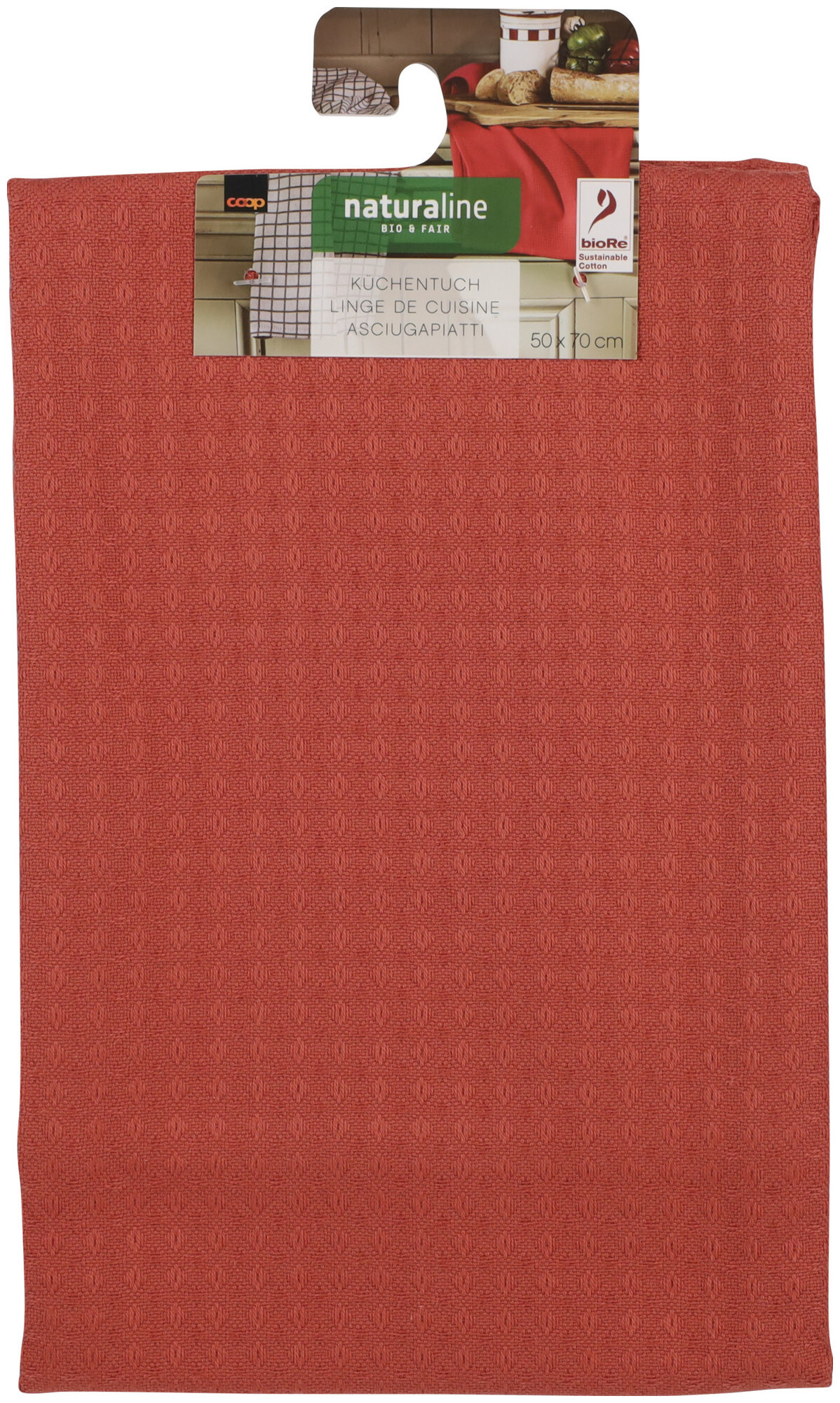 Naturaline Textil Naturaline Linge de cuisine rouge 50x70cm