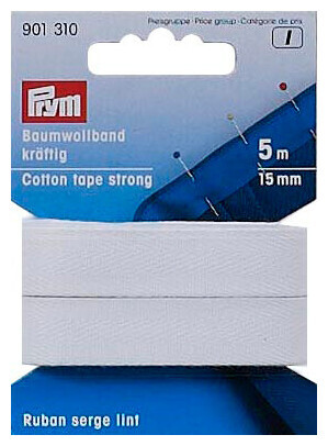 Image of Prym Baumwollband kräftig weiss 15 mm 5 m
