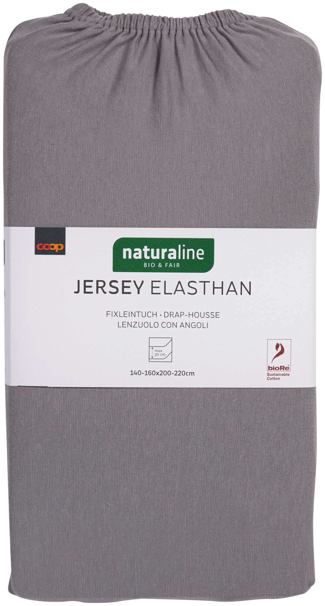 Image of Naturaline Textil Bio Fixl. Jersey EA 160x200 grau
