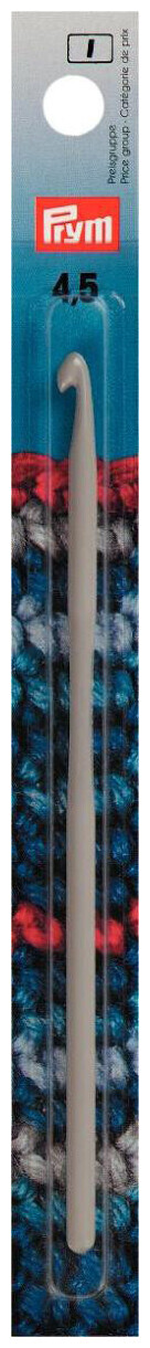 Image of Prym Häkelnadel ohne Griff, grau 4.50 mm, 14 cm, Karte, Aluminium