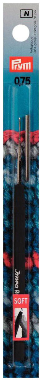 Image of Prym Häkelnadel mit Record Softgriff, silber 0.75 mm, Karte 1 Stk.