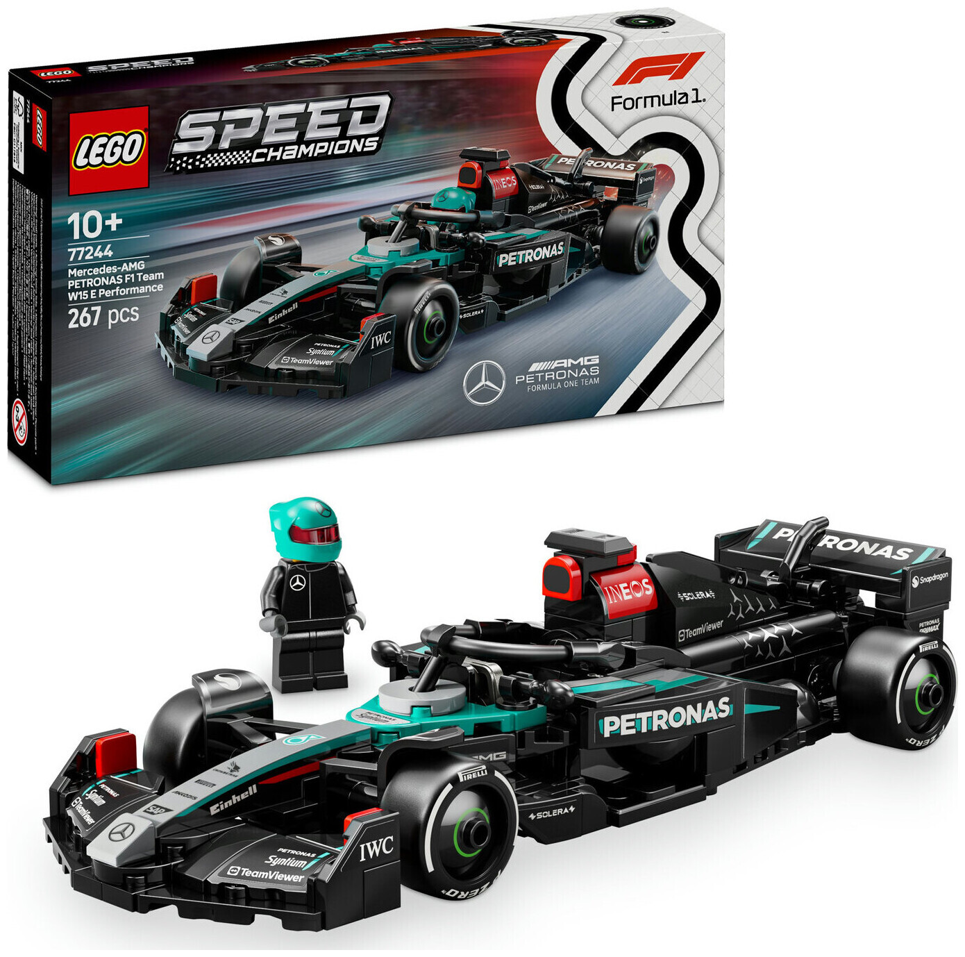 Image of Lego Speed Champions Lego® Speed Champions 77244 Mercedes-AMG F1 W15 Rennauto - Spielzeug Auto 10 Jahren