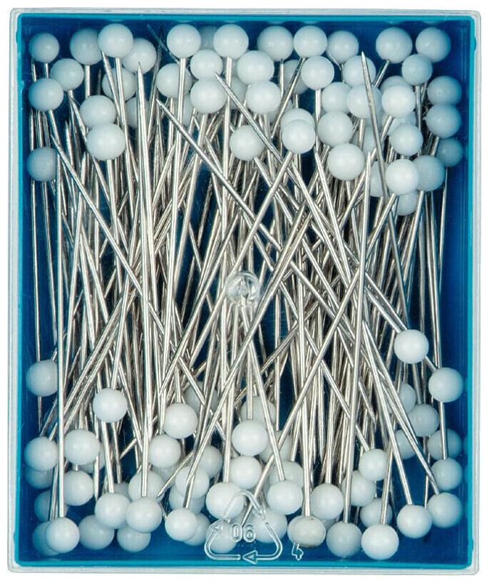 Image of Prym Glaskopfstecknadeln weiss 0.80 x 48 mm Dose 30 g