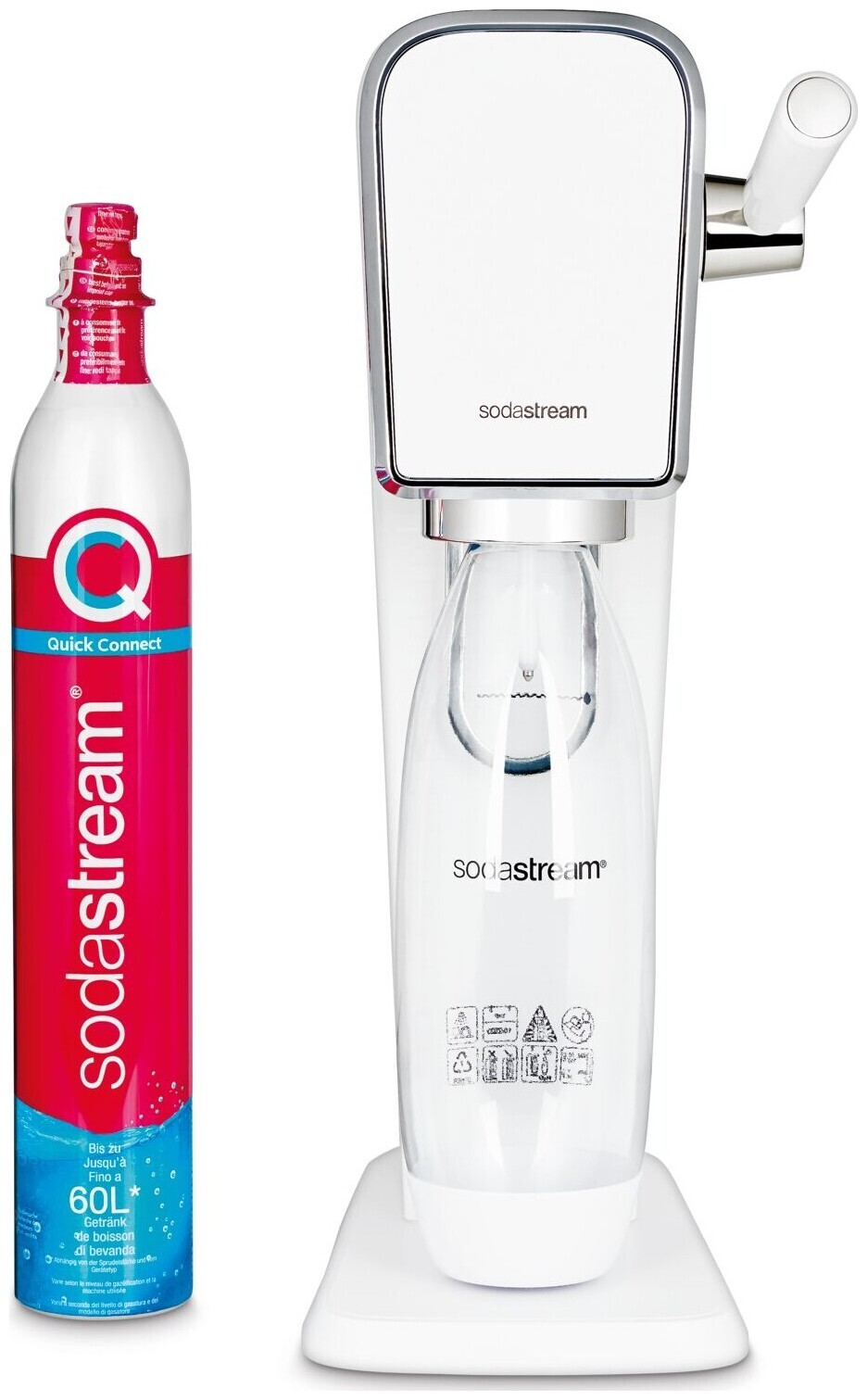 SodaStream ART weiss CQC 60L & Flasche