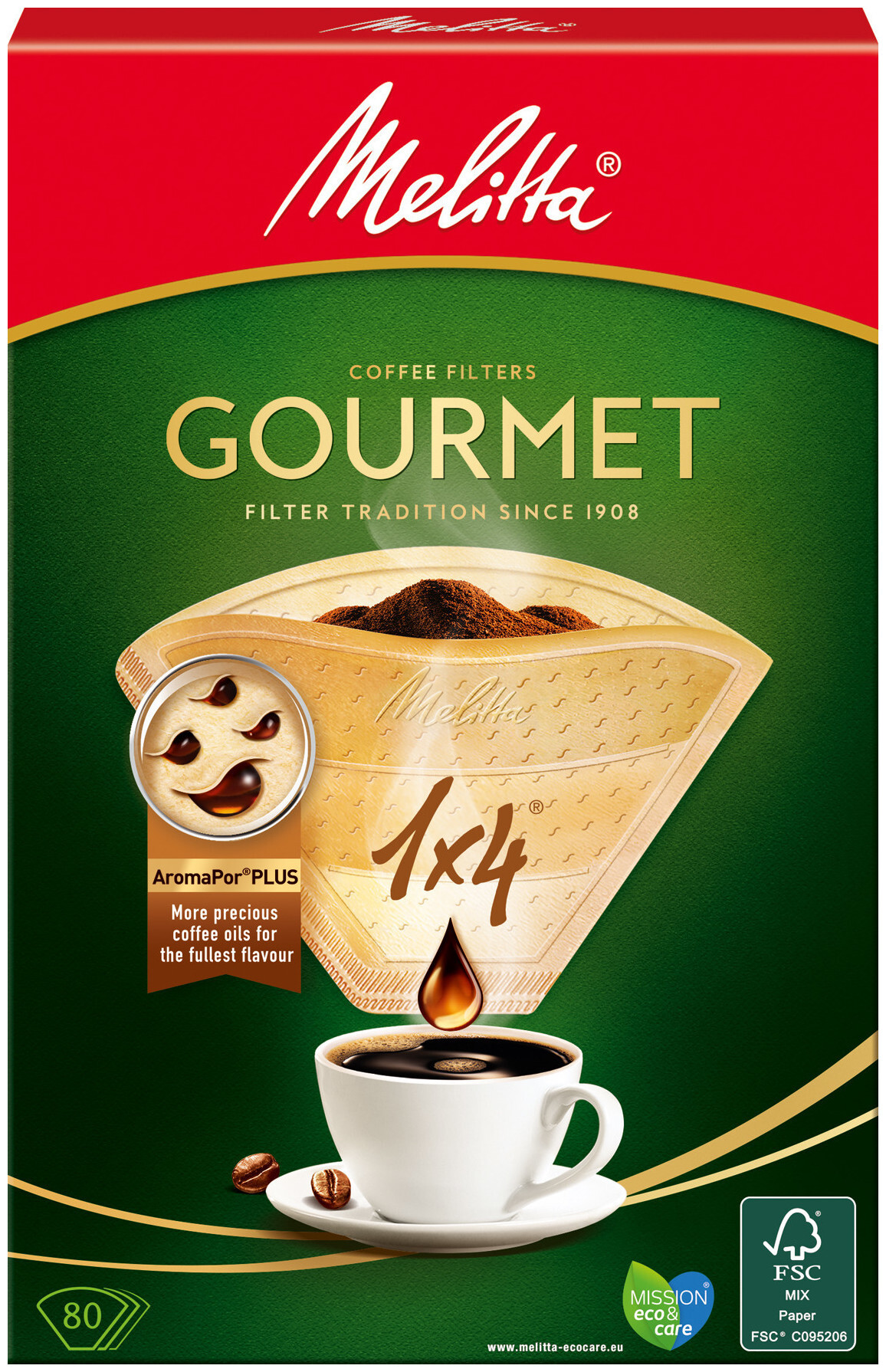 Image of Melitta Filtertüten Gourmet 1x4