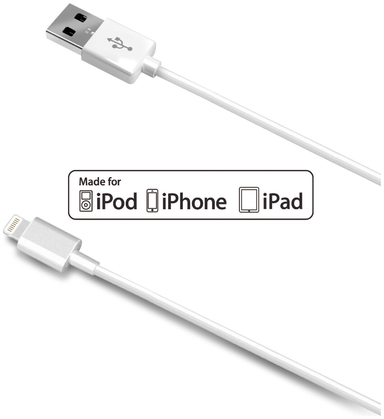 Image of Celly USB Lightning Kabel 2 Meter weiss Mfi
