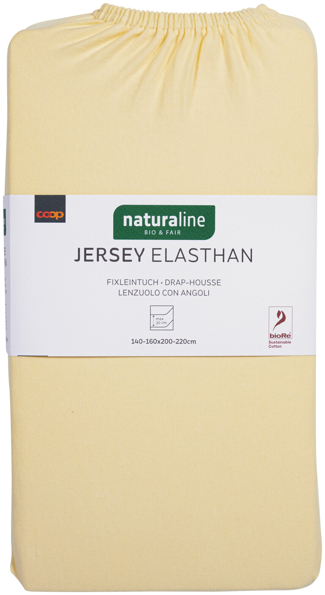 Image of Naturaline Textil Bio Fixl. Jersey EA 160x200 hellgelb