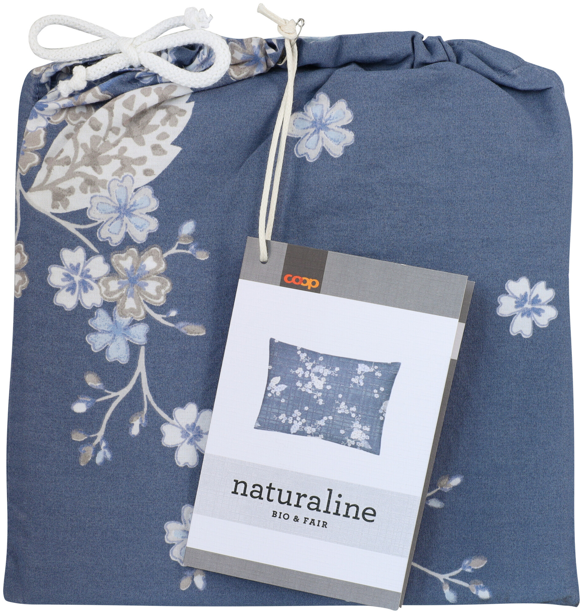 Naturaline Textil Naturaline Kissenbezug Fiorella blau 65x65 cm