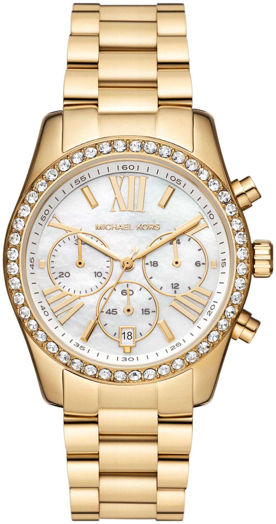 Michael Kors Uhr Chronograph Lexington Lux Edelstahl goldfarben