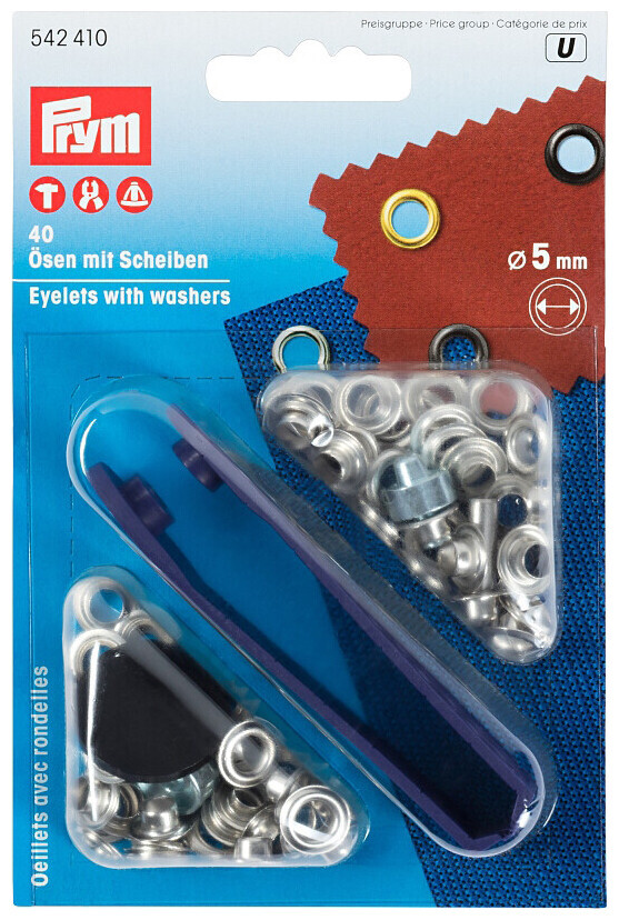 Prym œillets + rondelles argent 5 mm 40 pcs