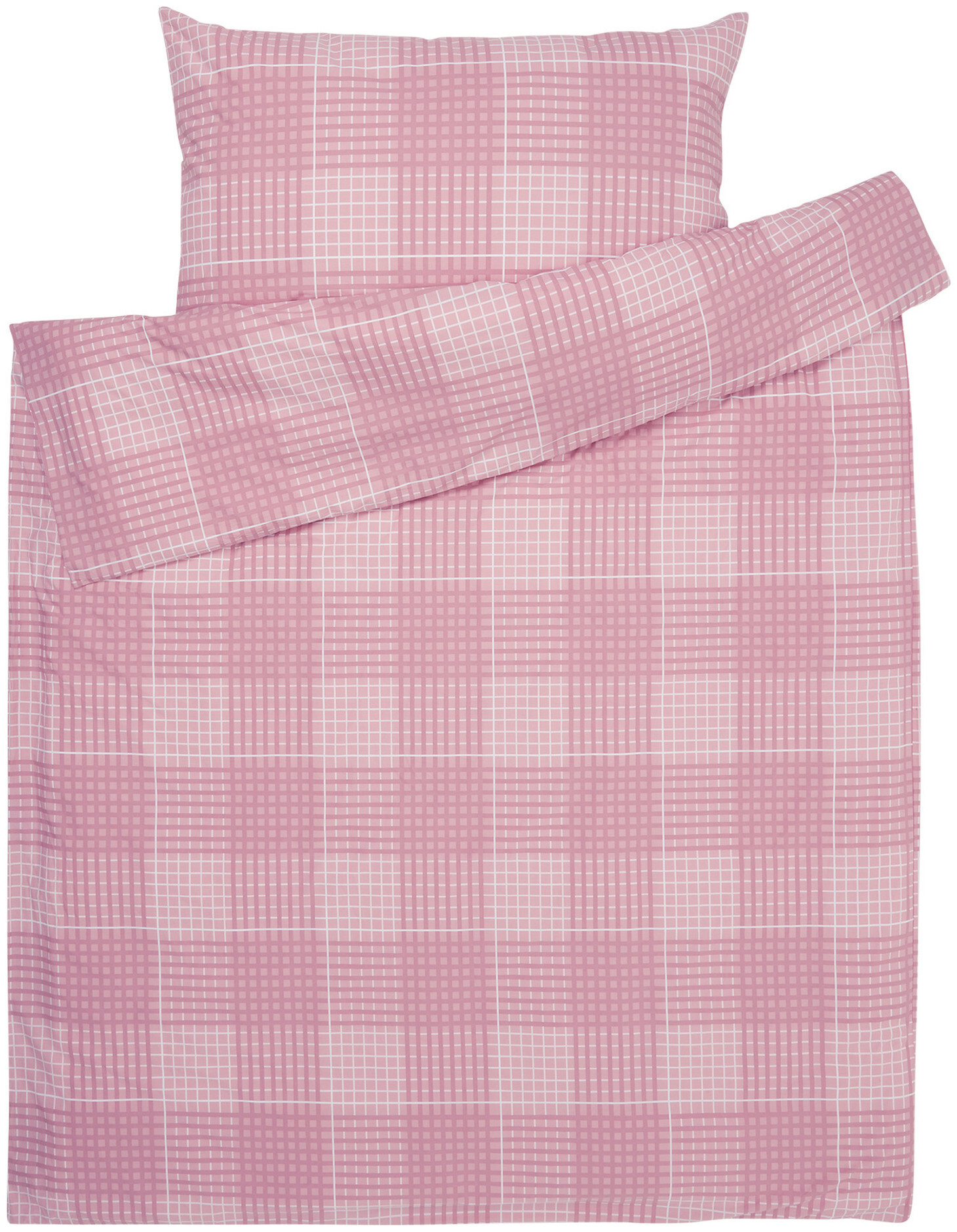 Image of Naturaline Textil Naturaline Duvetbezug Zoom Check rosa 200x210 cm
