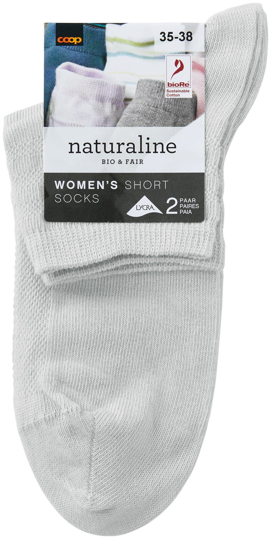 Image of Naturaline Textil Naturaline Damen Kurzsocke Piqué Grau 35 - 38