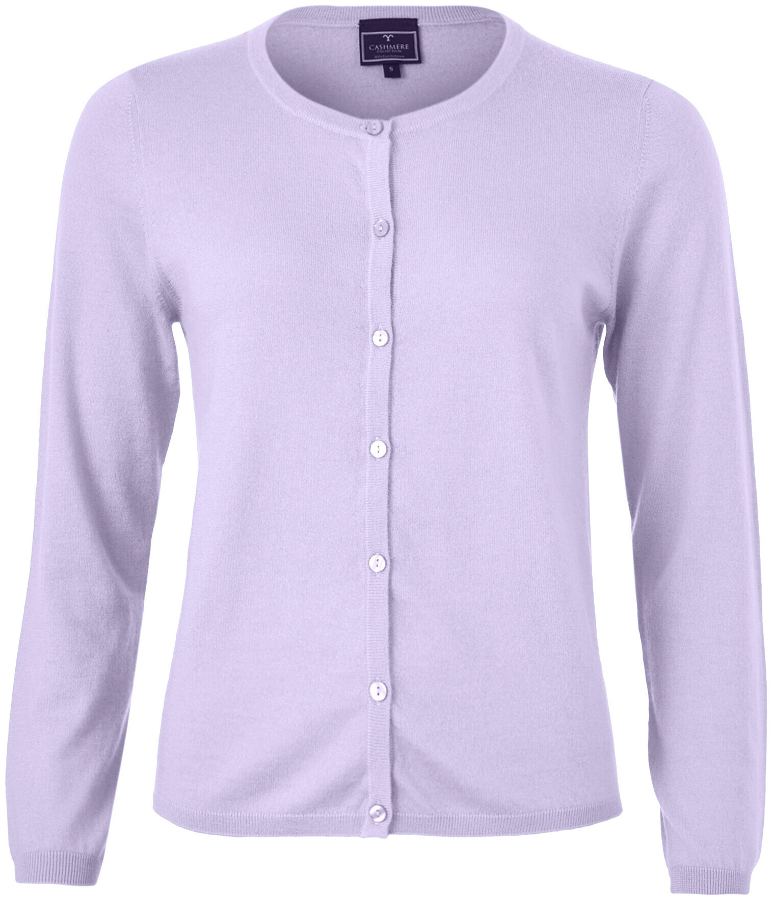 Cashmere Dames Cardigan en cachemire col rond violet S