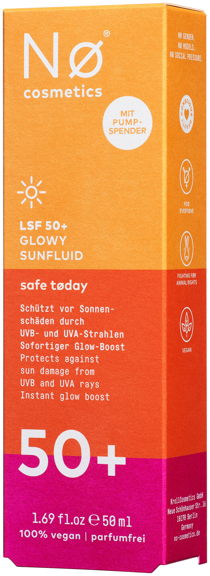 Image of Nø Cosmetics safe tøday LSF 50+ Glowy Sunfluid 50 ml