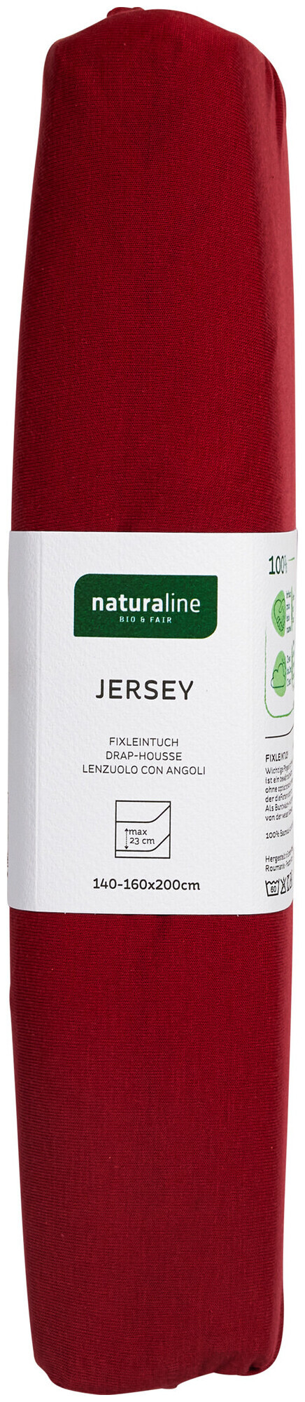 Image of Naturaline Textil Bio Fixl. Jersey 160x200 rot