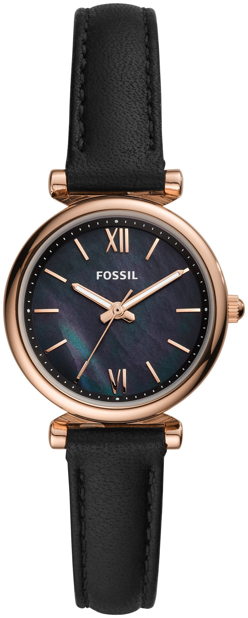 Fossil Damenuhr Carlie Mini Leder Schwarz