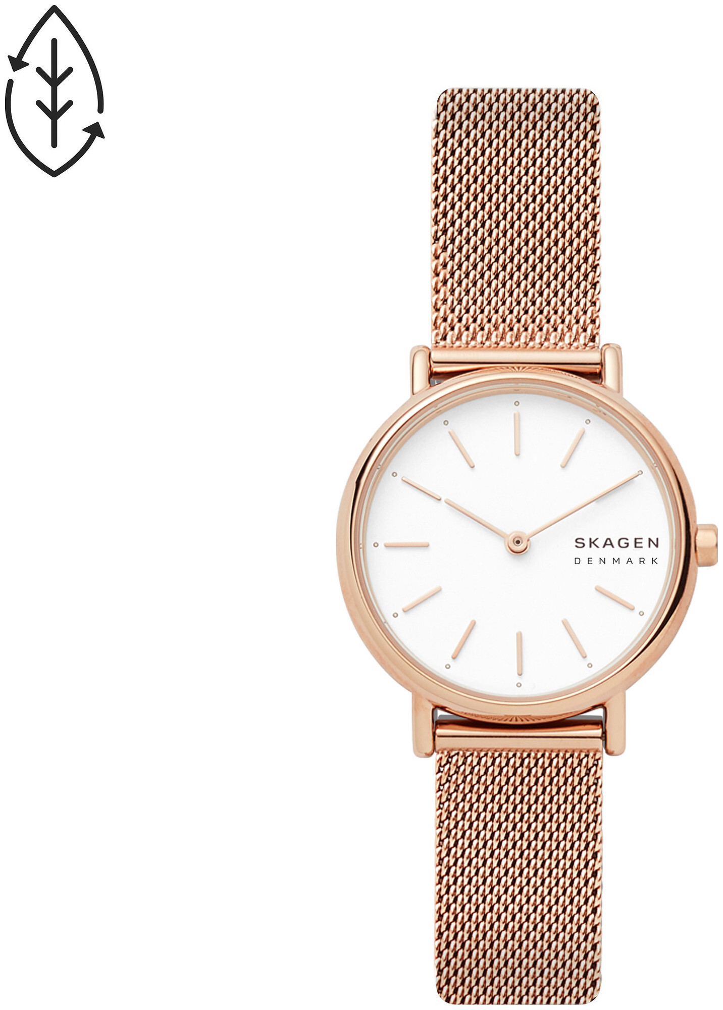 Image of Skagen Uhr Signatur Slim Milanaise Edelstahl roségoldfarben