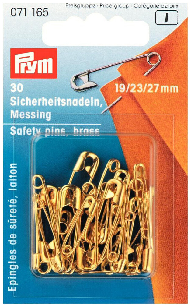 Image of Prym Sicherheitsnadeln Messing gold 19/23/27 mm 30 Stk.