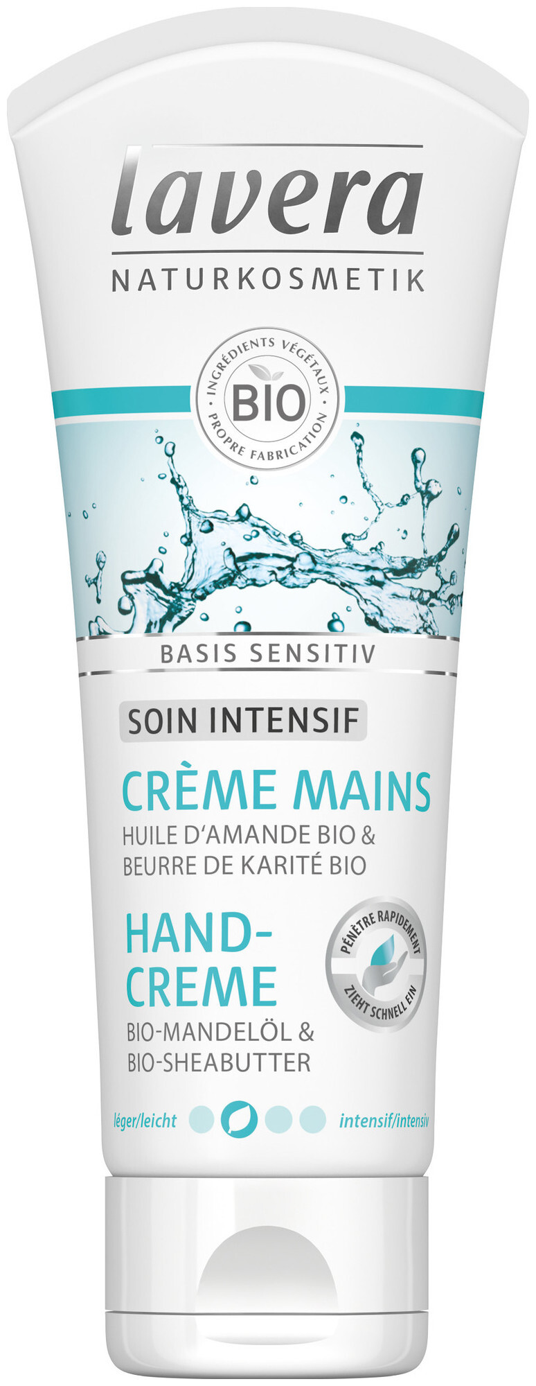 Crème pour les mains Lavera Basis Sensitive 75 ml