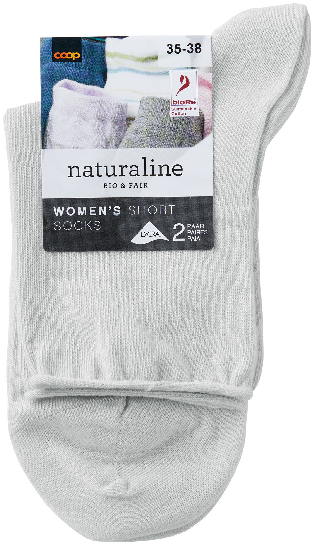 Image of Naturaline Textil Naturaline Damen Socke Roll Up Duo Grau 35 - 38