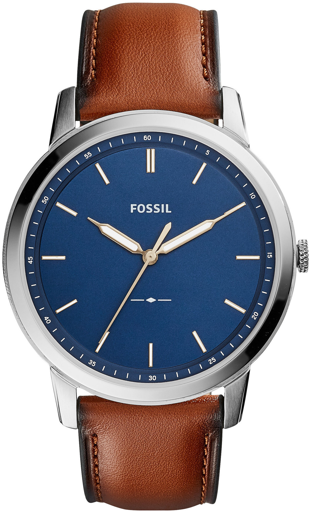 Image of Fossil Herrenuhr The Minimalist Slim Leder Braun