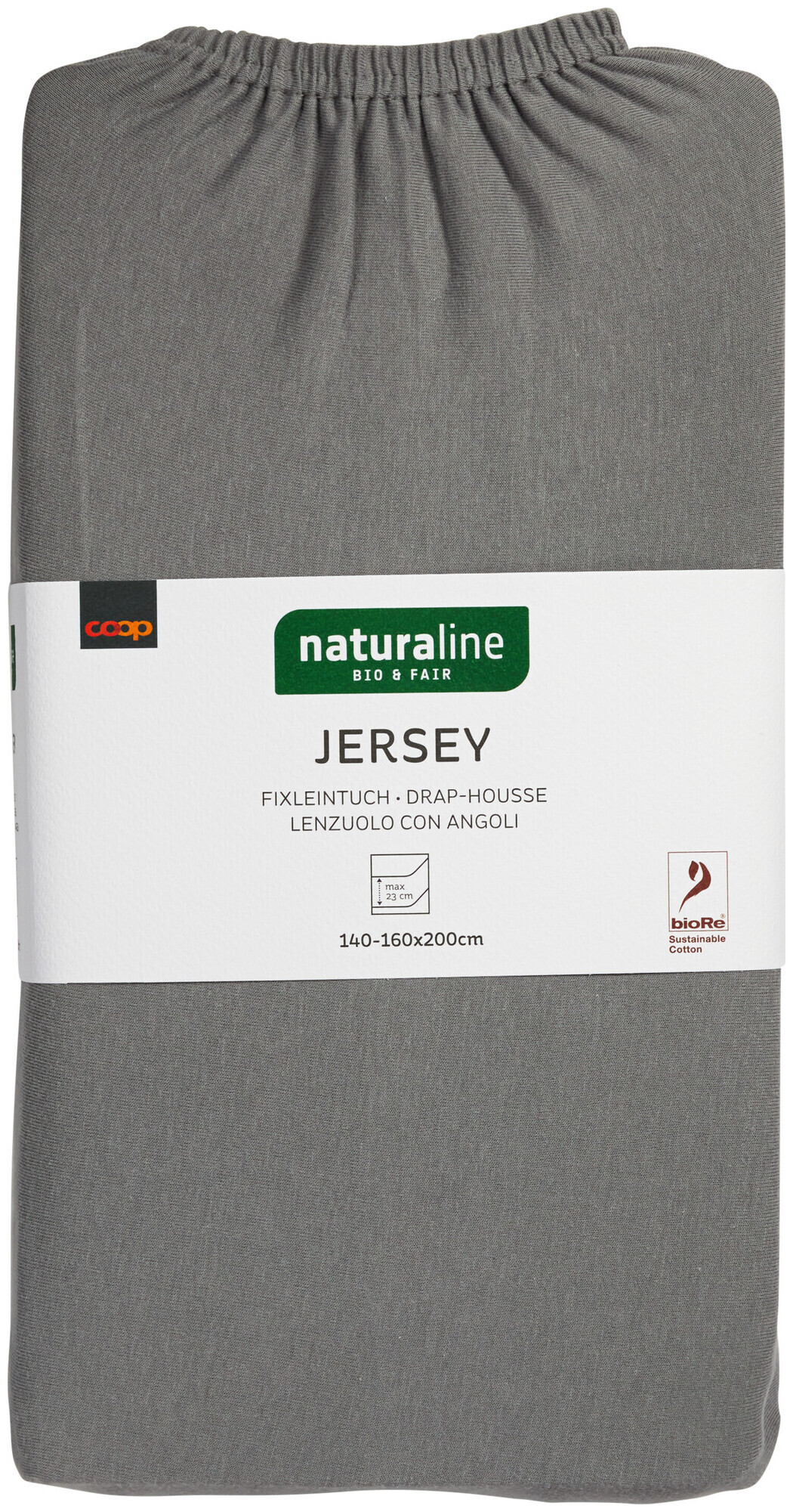 Image of Naturaline Textil Bio Fixl. Jersey 160x200 grau