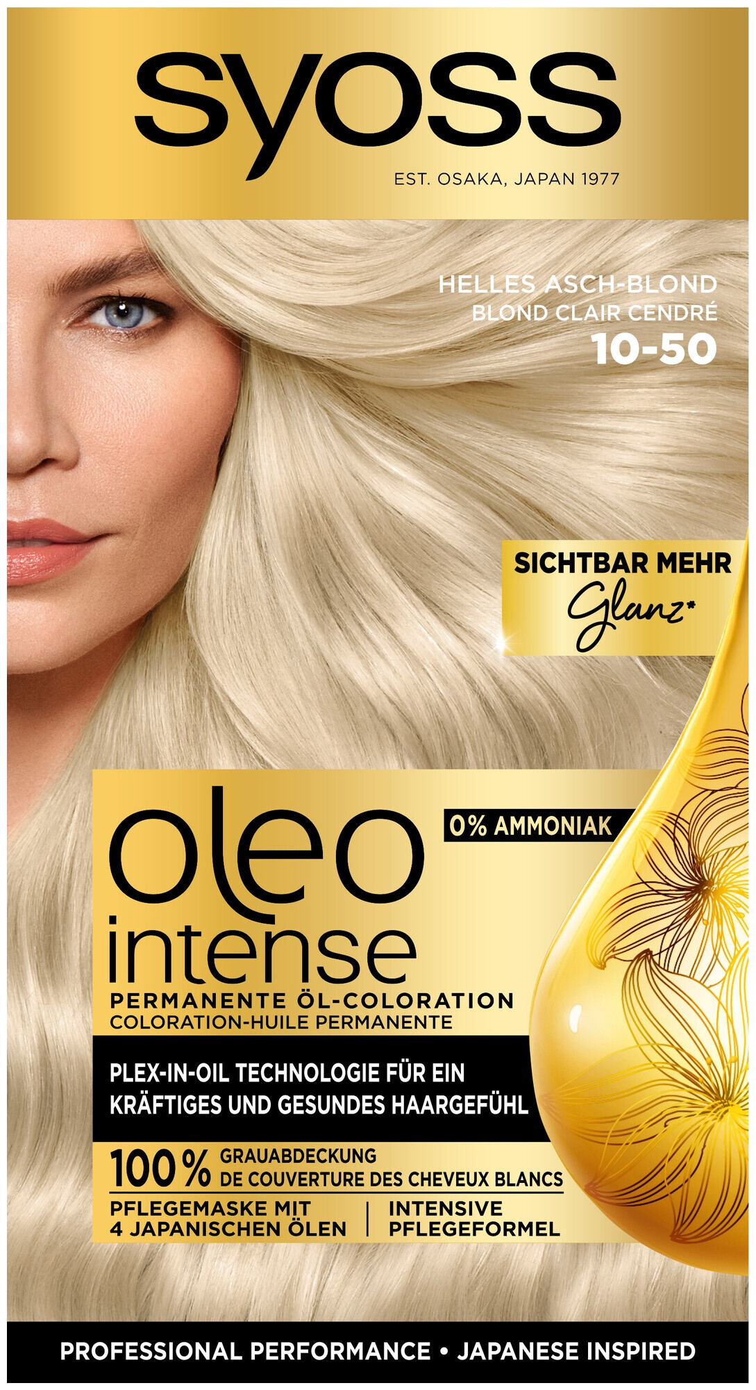 Image of Syoss Oleo Intense Permanente Öl-Coloration 10-50 Helles Asch-Blond