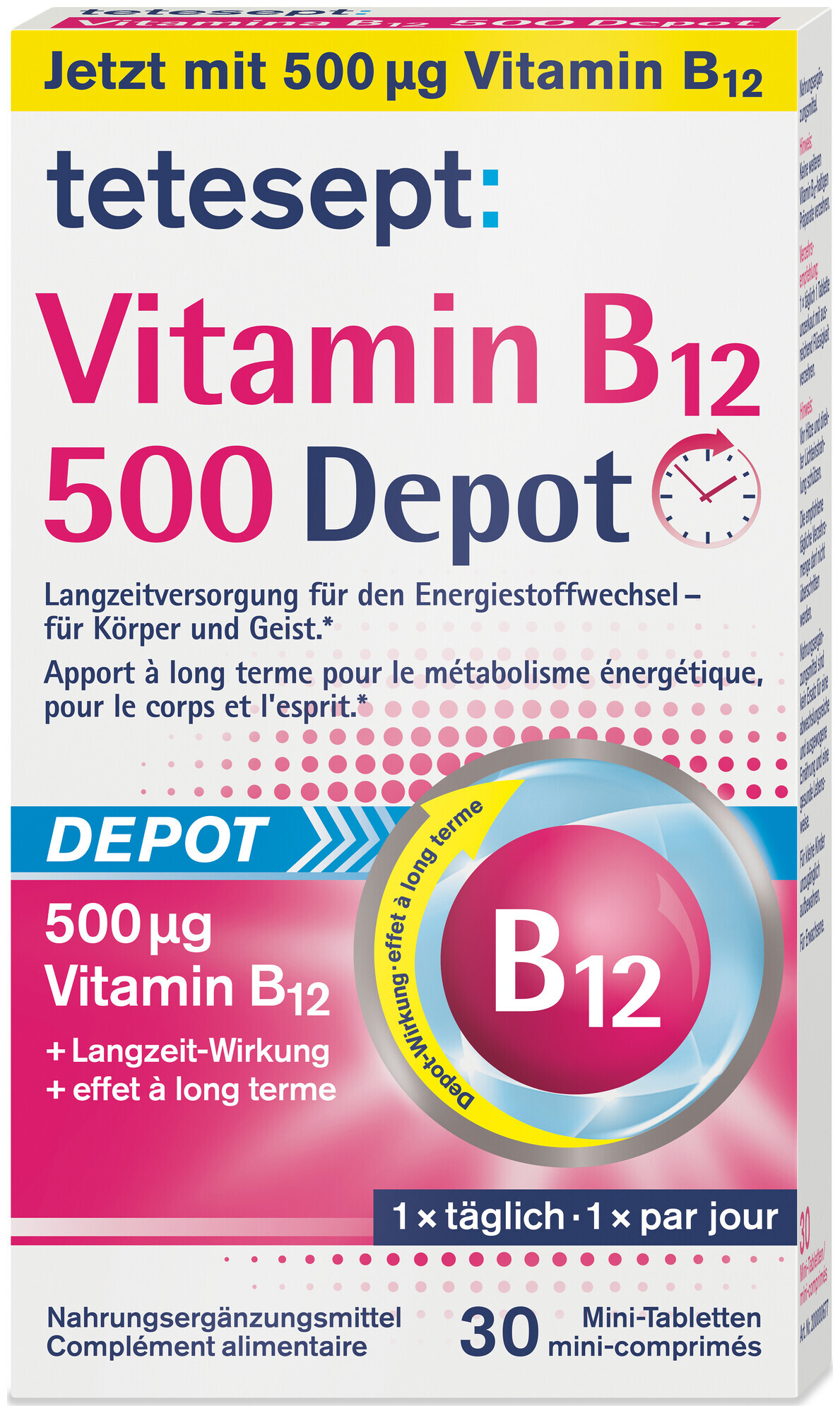 Image of tetesept Vitamin B12 Depot 500 30 Stück