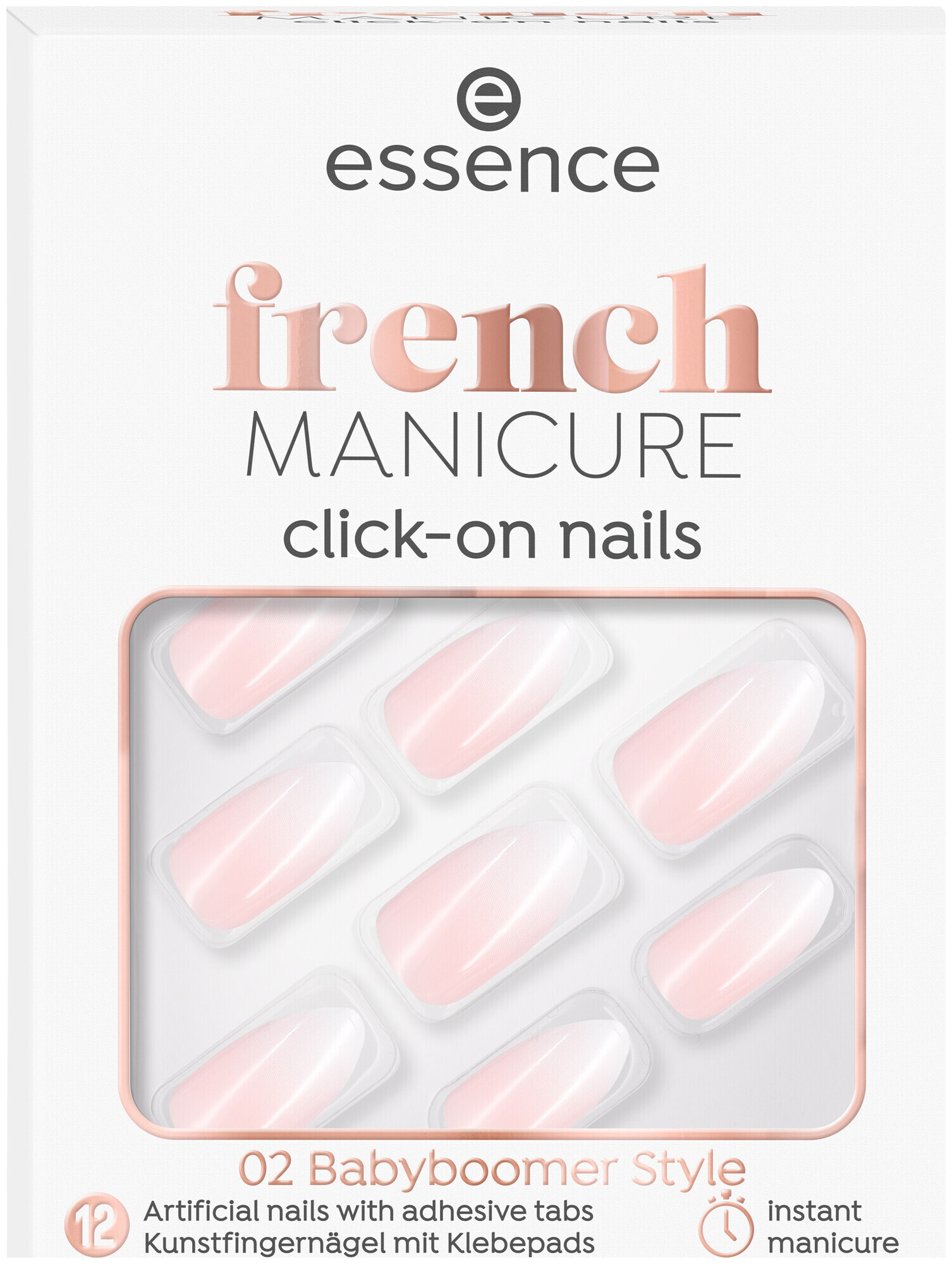 Image of essence french Manicure click-on nails 02 Babyboomer Style 12 st
