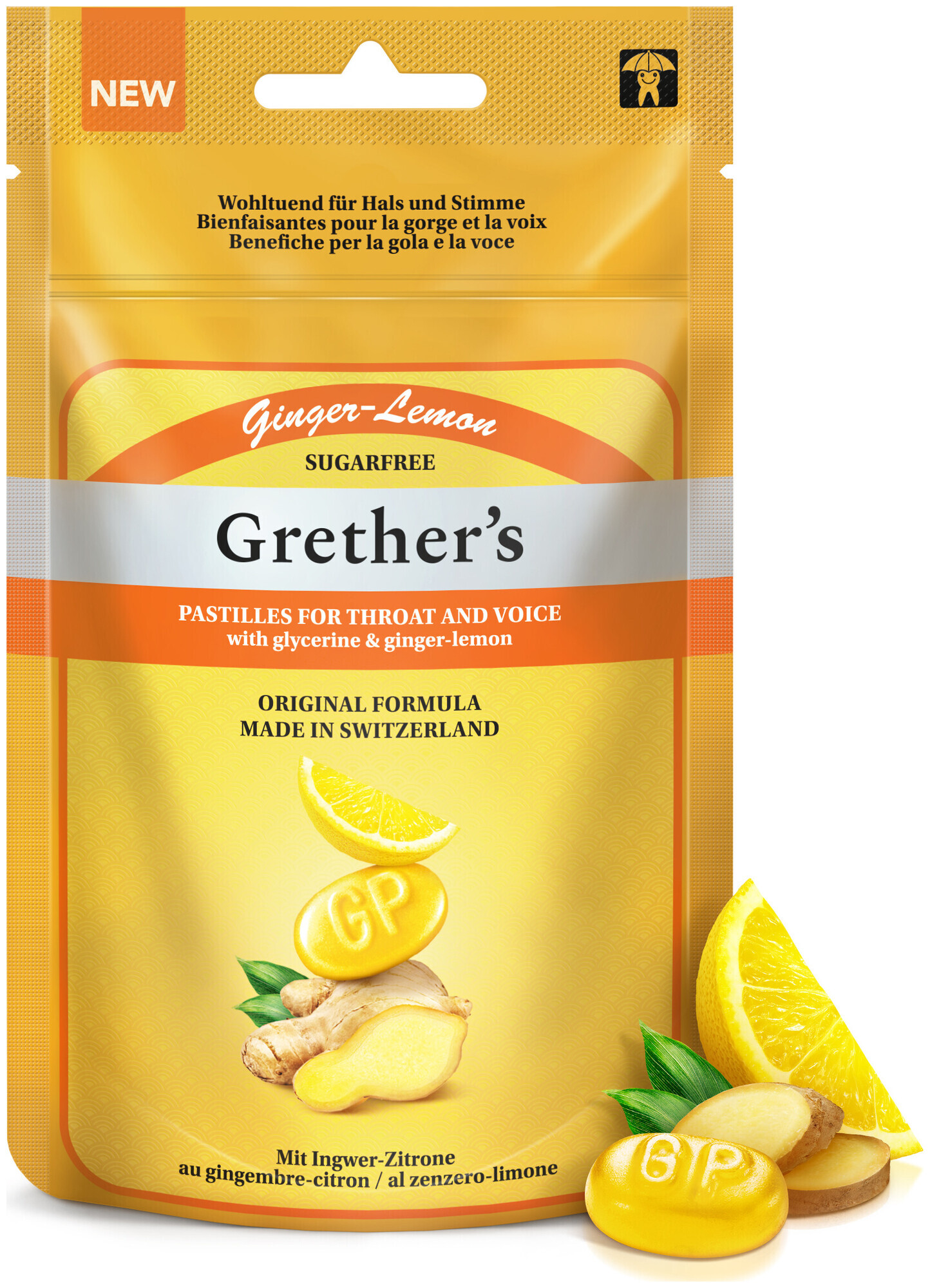 Image of Grether's Ginger Lemon Zuckerfrei 110g