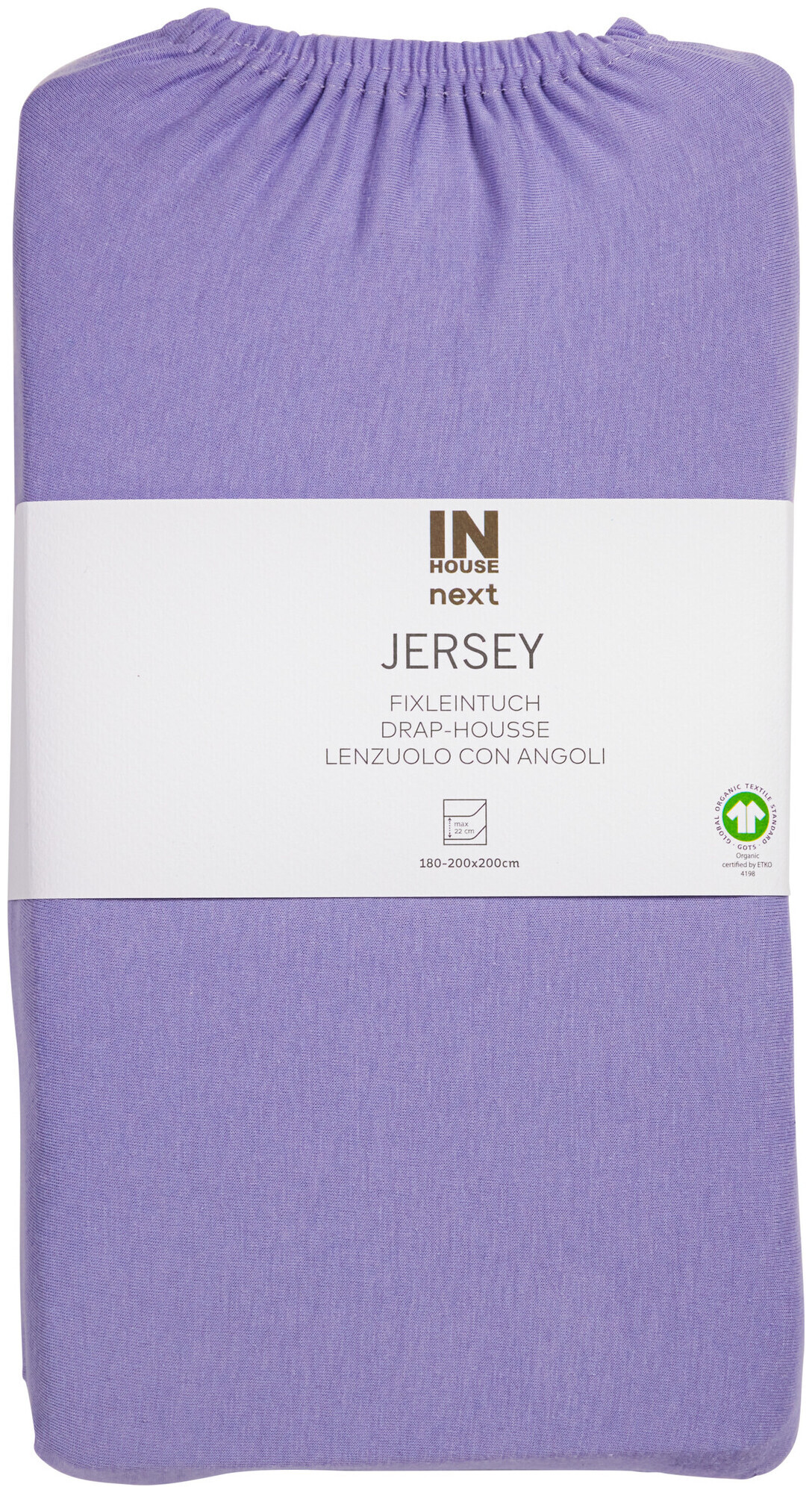 Image of Inhouse Fixleintuch Gots Jersey 180x200 lila