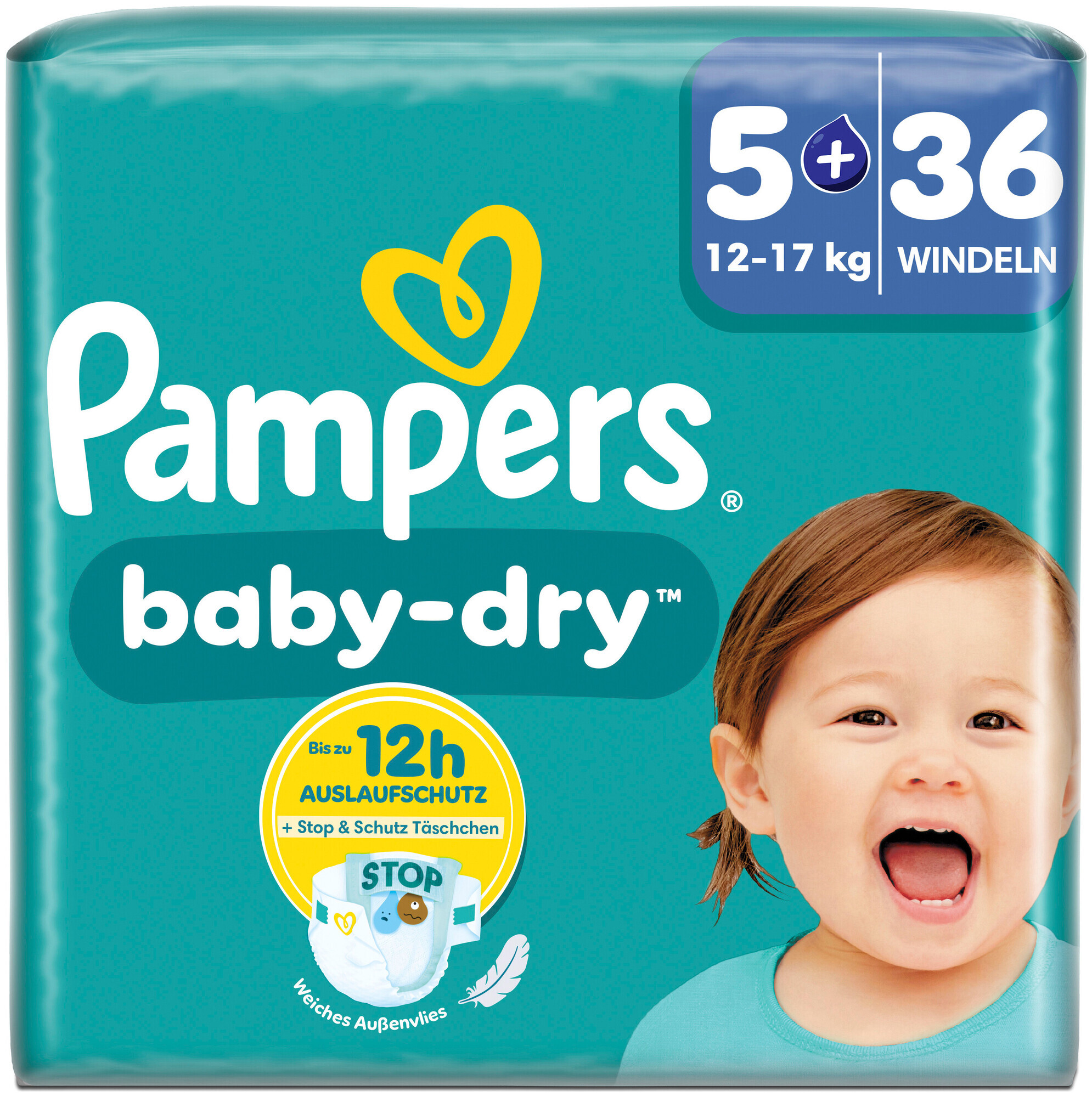 Image of Pampers Baby Dry Gr.5+ Junior Plus 12-17kg 36 Windeln