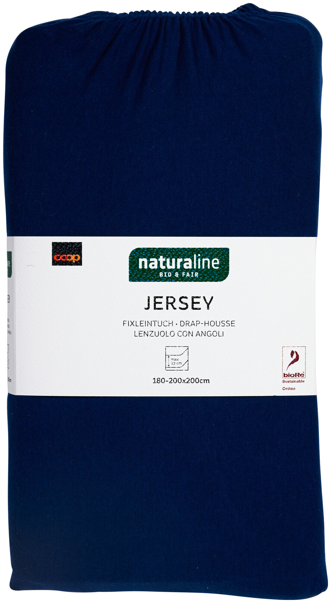 Image of Naturaline Textil Bio Fixl. Jersey 180x200 navy