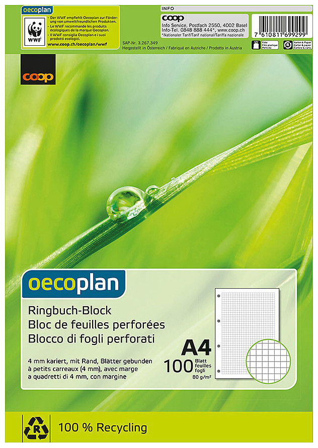 Image of Oecoplan Ringbuchblock kariert A4