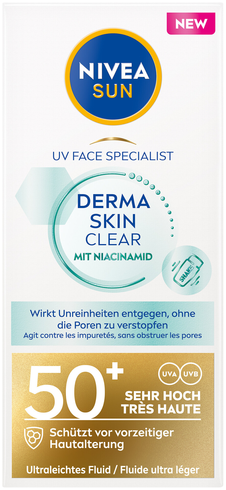 Image of Nivea UV Face Derma Skin Clear Fluid LSF 50+