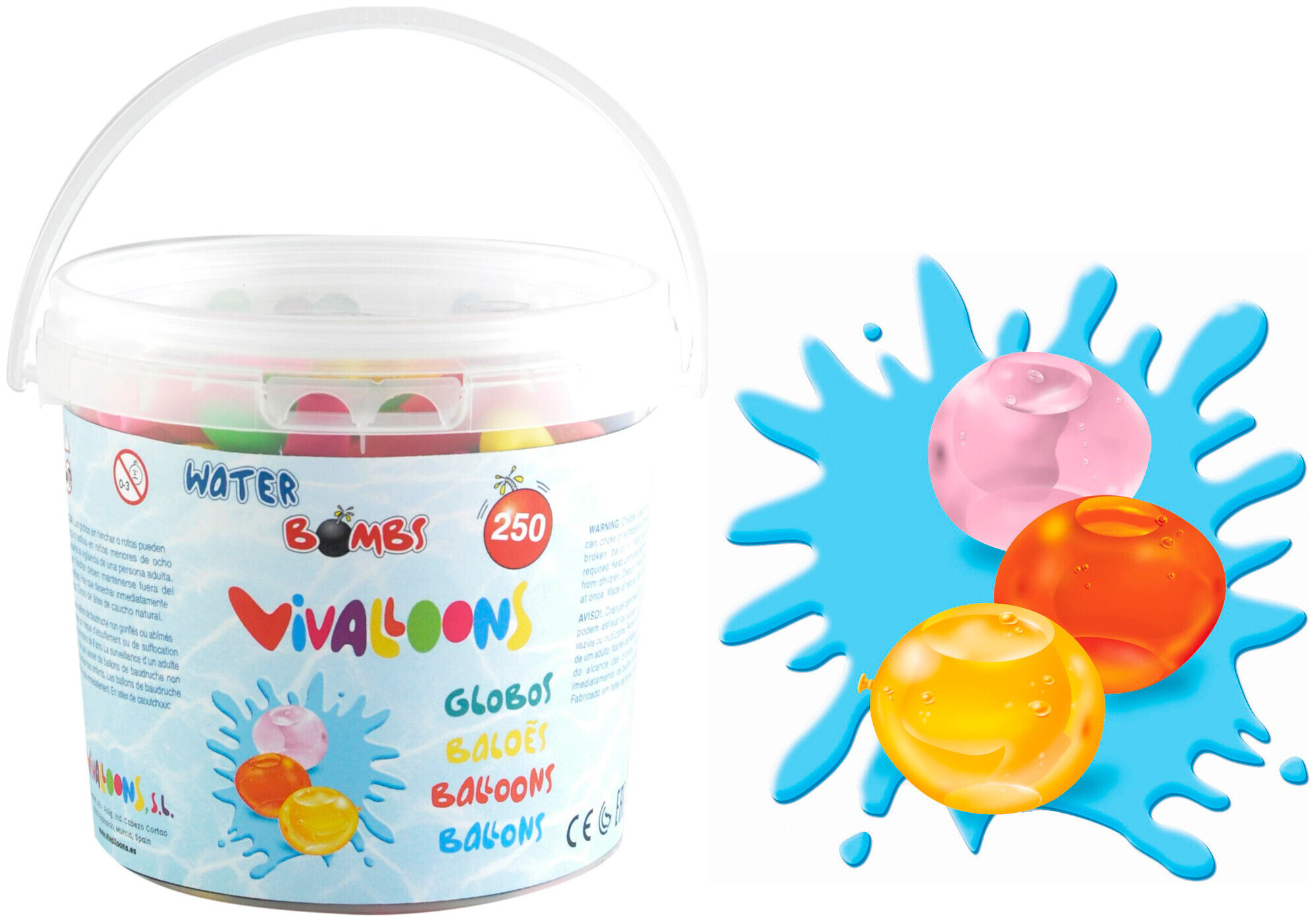 Image of Vivalloons Wasserballone 250 Stück in Eimer