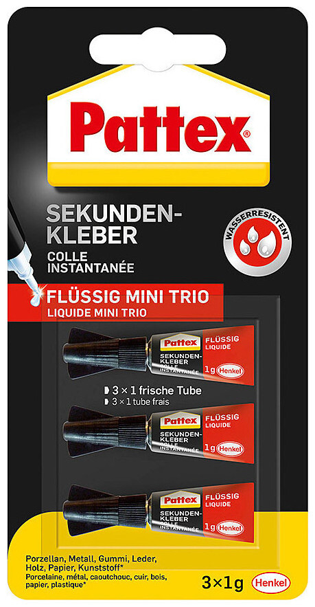 Image of Pattex Sekundenkleber Flüssig Mini Trio