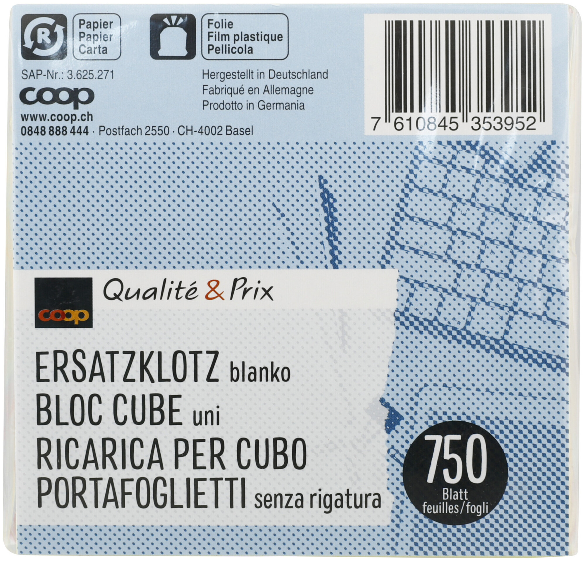 Image of Qualité&Prix Ersatzklotz farbig 750 Blatt