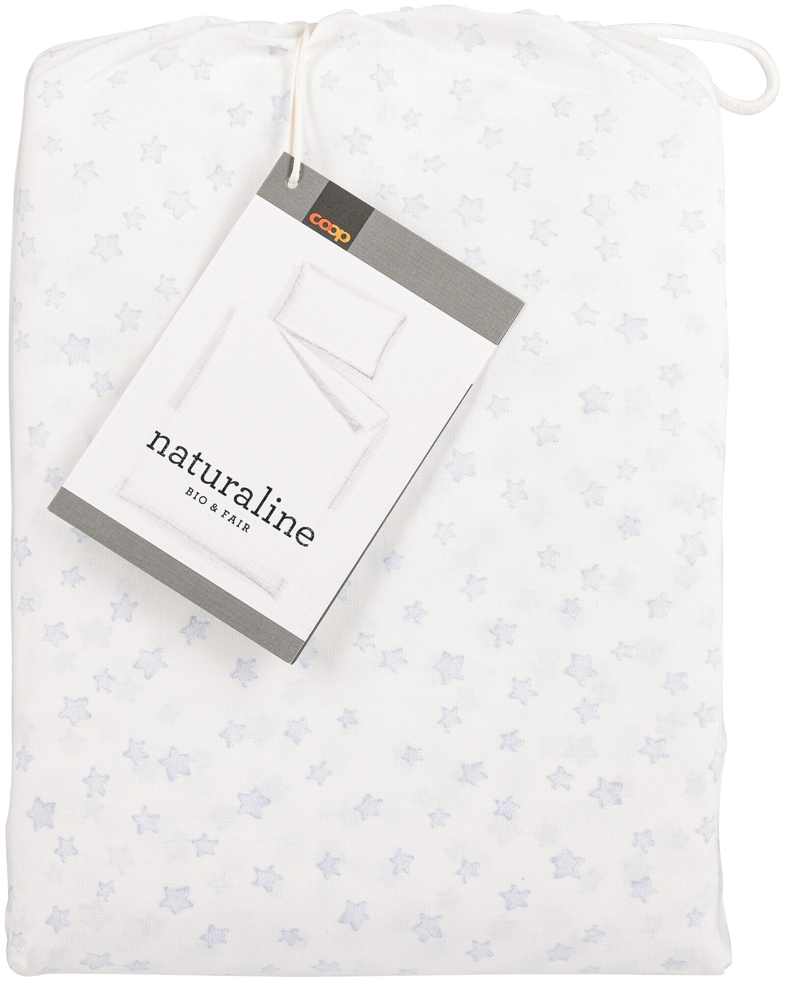 Image of Naturaline Textil Naturaline Bettwäschegarnitur Stern grau 160x210/65x100 cm