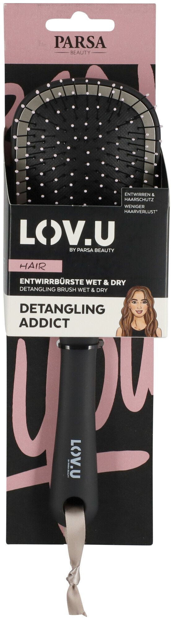 Image of Parsa Lov.u Entwirrbürste We t&Dry, gross, oval, schwarz