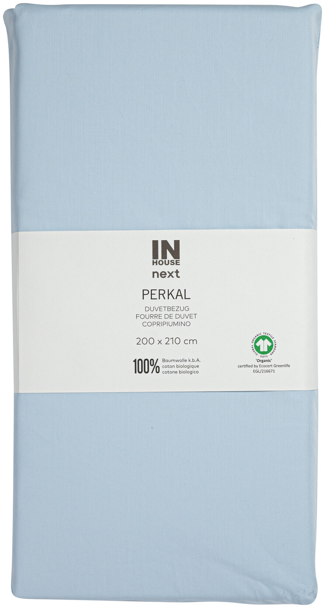 Image of Inhouse Duvet Gots Percale 200x210 hellblau