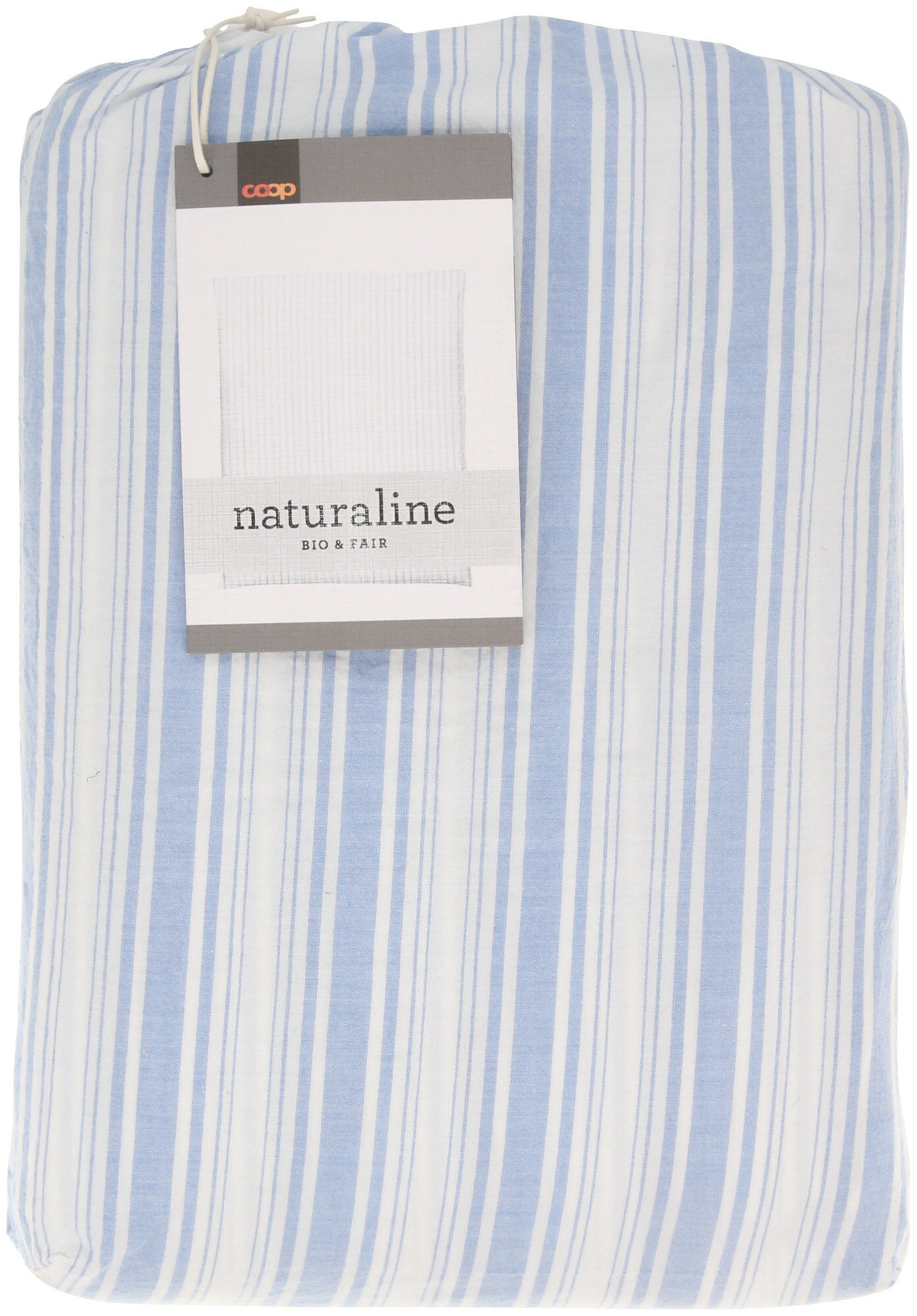 Naturaline Textil Naturaline fourre de duvet rayure bleu claire 160x210 cm