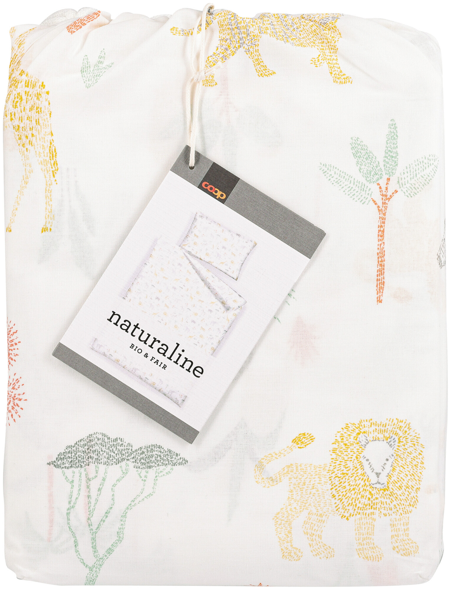 Image of Naturaline Textil Naturaline Bettwäschegarnitur Zoo 160x210/65x100 cm
